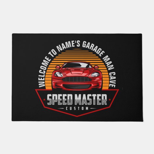 Voeg Naam Tekst Rood Aangepaste SPEEDMASTER Muscle Deurmat (Voorkant)