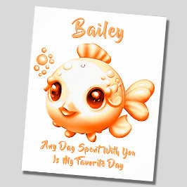 Voeg Naam Tekst Toe, Baby Goudvis Nursery Poster
