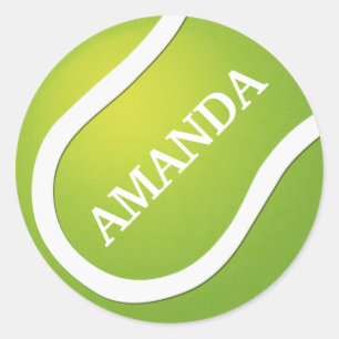Voeg naam tennis sport bal sticker