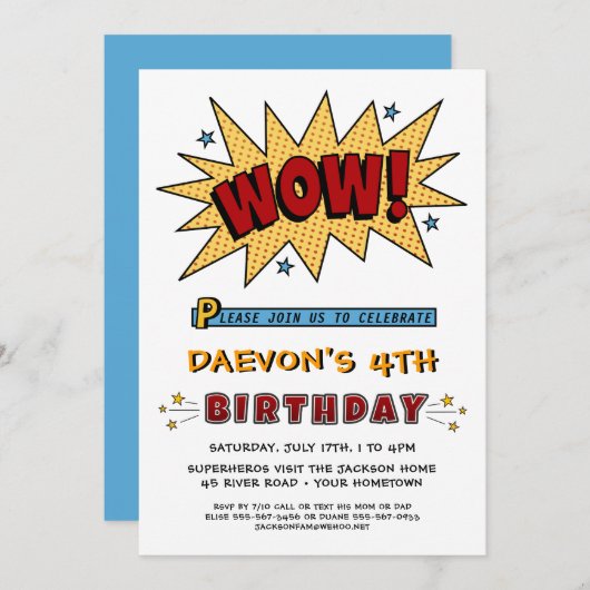 Voeg naam toe 4TH of een uitnodiging voor een verj (Voorkant / Achterkant)