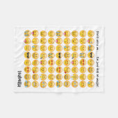 Voeg naam toe aan gepersonaliseerde Emoji Print De Fleece Deken (Voorkant (Horizontaal))