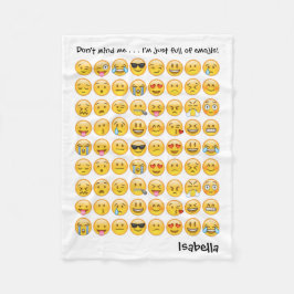 Voeg naam toe aan gepersonaliseerde Emoji Print De Fleece Deken