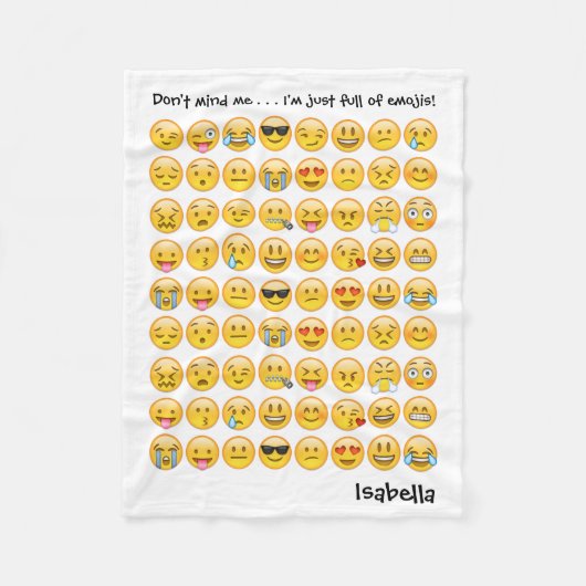 Voeg naam toe aan gepersonaliseerde Emoji Print De Fleece Deken (Voorkant)