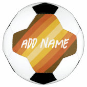 Voeg naam toe aan Retro Stripes en Warme Zonsonder Voetbal (Voorkant)