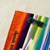 Voeg Naam toe, Abstracte Zonnetijd over de Oceaan Strandlaken (In situ)