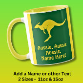 Voeg naam toe, Aussie Aussie Green Gold Kangoeroe Mok