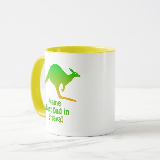 Voeg naam toe, Beste Pap Australië, Groen Goud Kan Mok (Voorkant links)