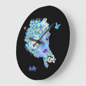 Voeg naam toe Bloem Fee klok, meisjesachtig mooie  Grote Klok (Hoek)