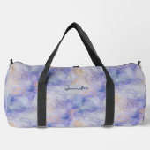 Voeg naam toe Blue Mauve Gold Marbled Duffle Bag Plunjezak (Voorkant)