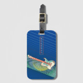 Voeg naam toe Cool Modern Blauwgroen & Blue Electr Bagagelabel (Voorkant (verticaal))