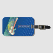 Voeg naam toe Cool Modern Blauwgroen & Blue Electr Bagagelabel (Voorkant (horizontaal))