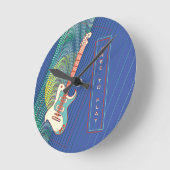 Voeg naam toe Cool Modern Blauwgroen & Blue Electr Ronde Klok (Hoek)