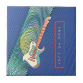 Voeg naam toe Cool Modern Blauwgroen & Blue Electr Tegeltje (Voorkant)