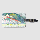 Voeg naam toe Cool Modern White & Blauwgroen Elect Bagagelabel (Voorkant (horizontaal))