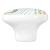 Voeg naam toe Cool Modern White & Blauwgroen Elect Keramische Knop (Zijkant)