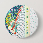 Voeg naam toe Cool Modern White & Blauwgroen Elect Ronde Button 7,6 Cm (Voorkant)