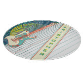 Voeg naam toe Cool Modern White & Blauwgroen Elect Snijplank (Hoek)