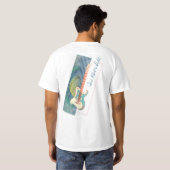 Voeg naam toe Cool Modern White & Blauwgroen Elect T-shirt (Achterkant volledig)