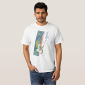 Voeg naam toe Cool Modern White & Blauwgroen Elect T-shirt (Voorkant volledig)