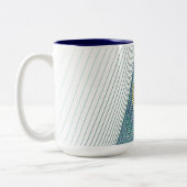 Voeg naam toe Cool Modern White & Blauwgroen Elect Tweekleurige Koffiemok (Links)