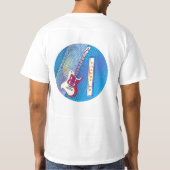 Voeg naam toe Cool Moderne Rode en Blauwe Elektris T-shirt (Achterkant)