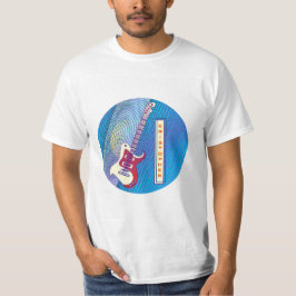 Voeg naam toe Cool Moderne Rode en Blauwe Elektris T-shirt