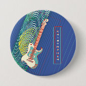 Voeg naam toe Cool moderne teal & blauwe elektrisc Ronde Button 7,6 Cm (Voorkant)