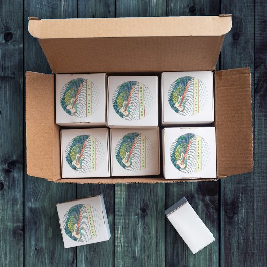 Voeg naam toe Cool Moderne Witte & Teal Elektrisch Ronde Sticker