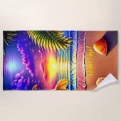 Voeg Naam toe, de Stijlvolle Zonnebak van de Beach Strandlaken (Voorkant)