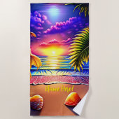 Voeg Naam toe, de Stijlvolle Zonnebak van de Beach Strandlaken (Voorkant)