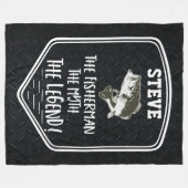Voeg naam toe De visser De mythe De legende Vist Fleece Deken (Voorkant (Horizontaal))