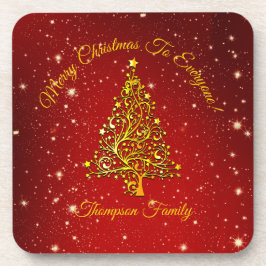 Voeg naam toe die overeenkomt met kerstrood kerstp bier onderzetter