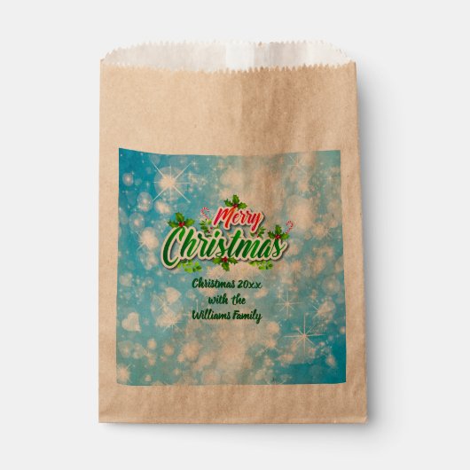 Voeg naam toe die overeenkomt met Merry Christmas  Bedankzakje (Voorkant)