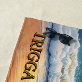 Voeg Naam toe, Duitse Herdershond Rent in Golven Strandlaken (In situ)