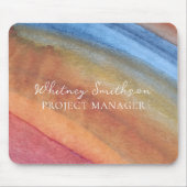 Voeg naam toe Eenvoudige Abstracte Bruine & Blauwe Muismat (Voorkant)