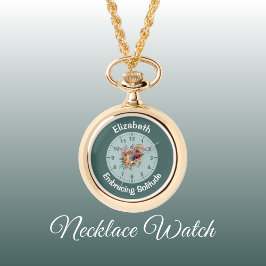 Voeg naam toe floral introvert solitude green horloge