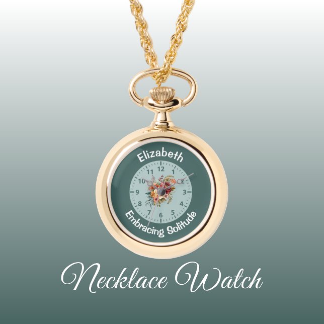 Voeg naam toe floral introvert solitude green horloge (Creator heeft geüpload)