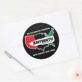 Voeg Naam toe geef Tekst USA Map Juneteenth T-Shir Ronde Sticker (Envelop)