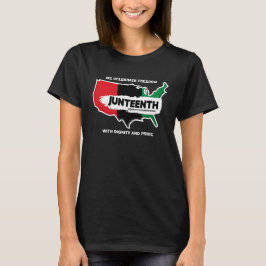 Voeg Naam toe geef Tekst USA Map Juneteenth T-Shir T-shirt