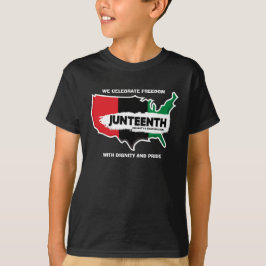 Voeg Naam toe geef Tekst USA Map Juneteenth T-Shir T-shirt