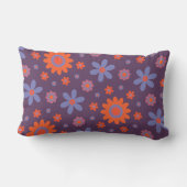 Voeg Naam Toe Gelukkige Retro Bloemen 70s Madelief Kussen (Achterkant)