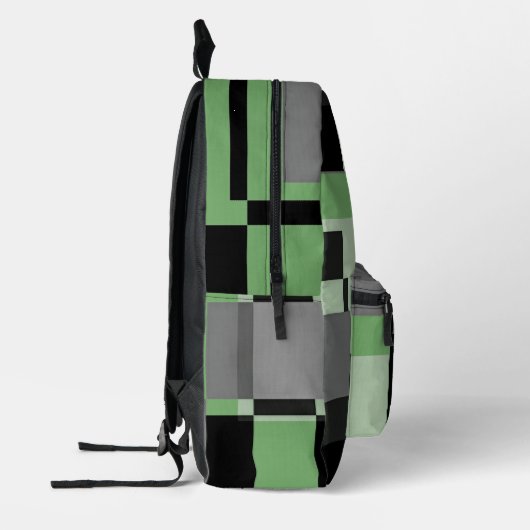 Voeg naam toe Groen & Grijs Abstract Modern Minima Bedrukte Rugzak