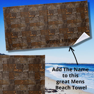 Voeg Naam toe, Grungy Metal Steel Wall met Panels Strandlaken