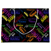 Voeg naam toe, Happy Birthday Large Gift Bag Groot Cadeauzakje (Voorkant)