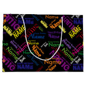 Voeg naam toe, Happy Birthday Large Gift Bag Groot Cadeauzakje (Achterkant)