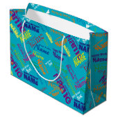 Voeg naam toe, Happy Birthday Large Gift Bag Groot Cadeauzakje (Achterkant Gekanteld)