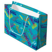 Voeg naam toe, Happy Birthday Large Gift Bag Groot Cadeauzakje (Voorkant Gekanteld)