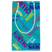 Voeg naam toe, Happy Birthday Small Gift Bag Klein Cadeauzakje (Voorkant)