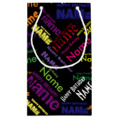 Voeg naam toe, Happy Birthday Small Gift Bag Klein Cadeauzakje (Achterkant)