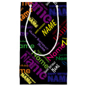 Voeg naam toe, Happy Birthday Small Gift Bag Klein Cadeauzakje (Voorkant)